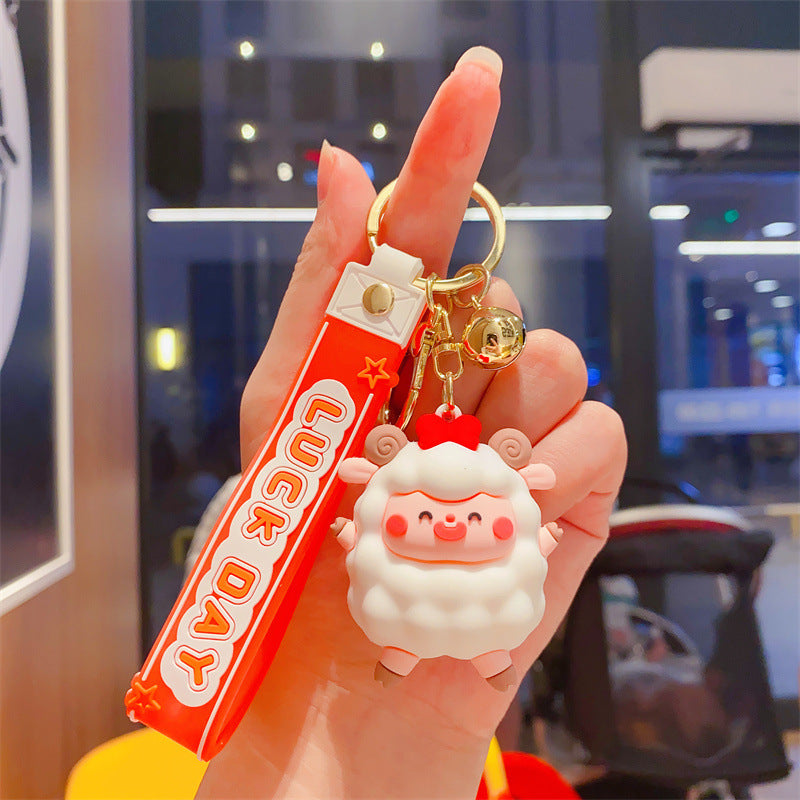 Wholesale Cute Lamb Pendant Silicone Keychain