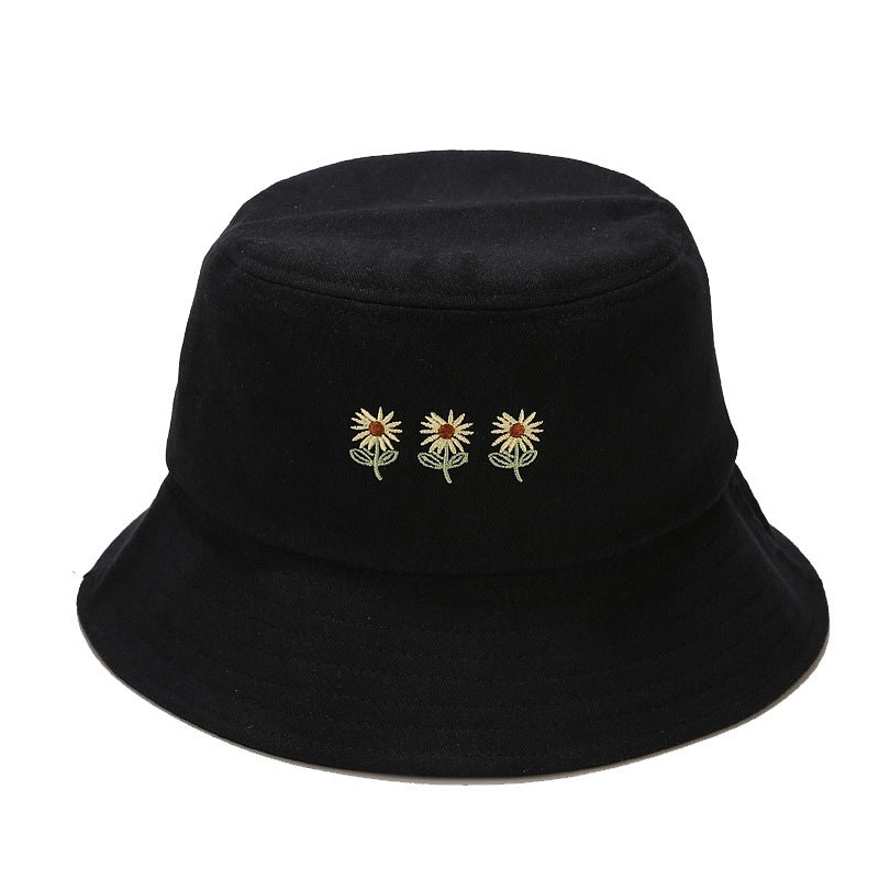 Wholesale Cotton Small Flower Embroidery Bucket Hat