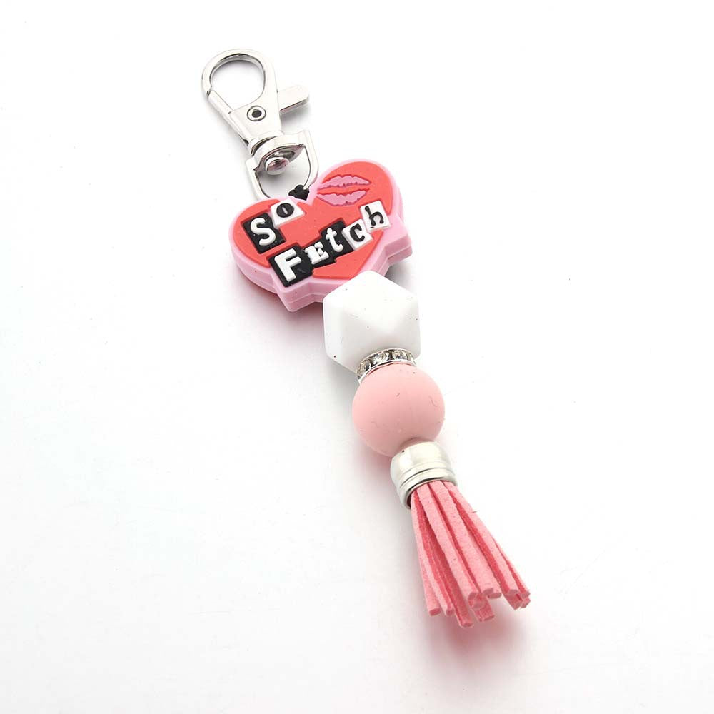 Wholesale Love Lips Silicone Beaded Keychain Pendant Bag Pendant Accessories