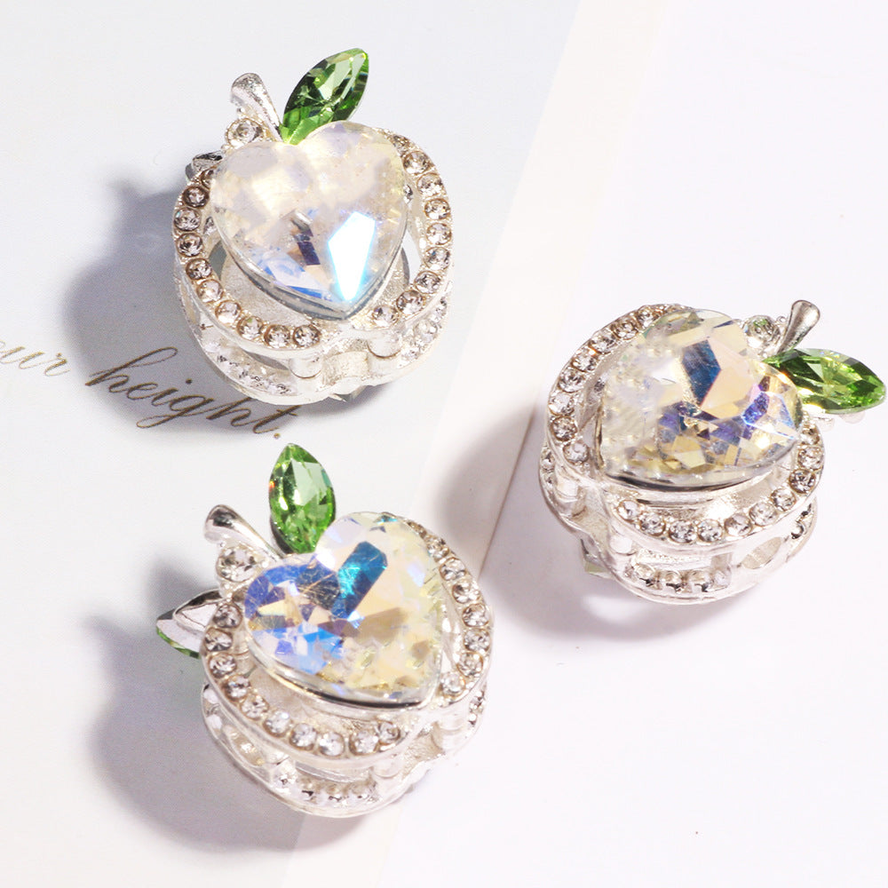 Wholesale Double-sided alloy apple four-hole straight hole loose beads beaded DIY  keychain accessories