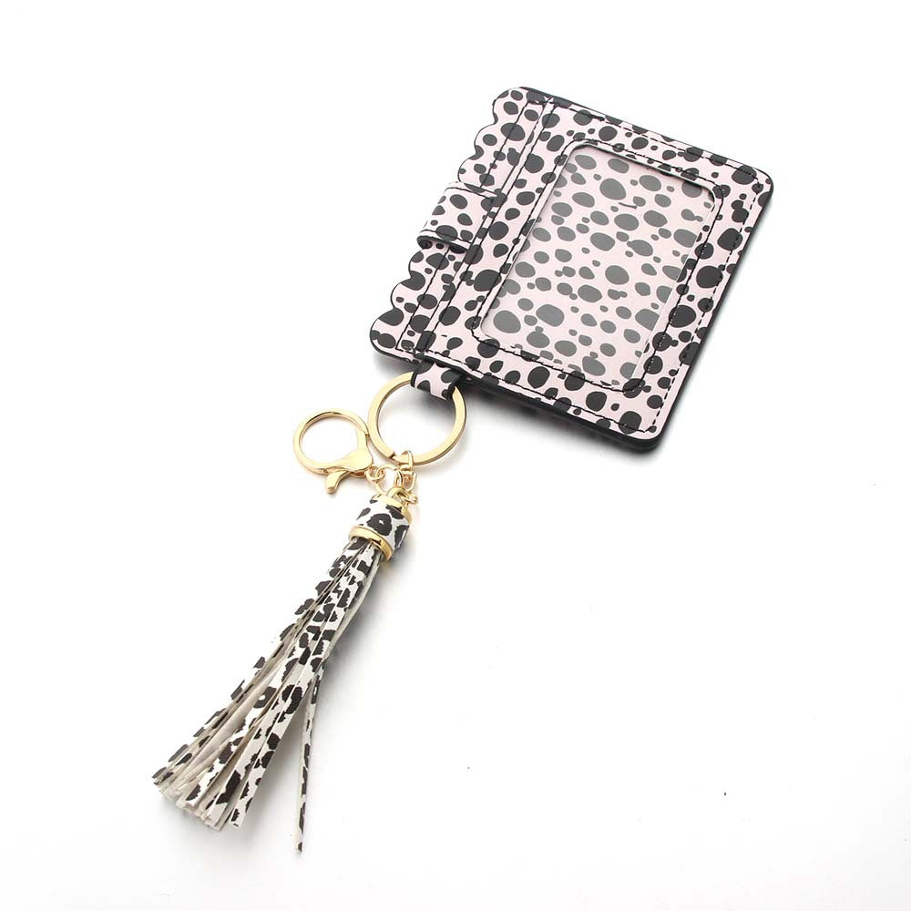 Wholesale Bracelet PU Tassel Leopard Print Keychain