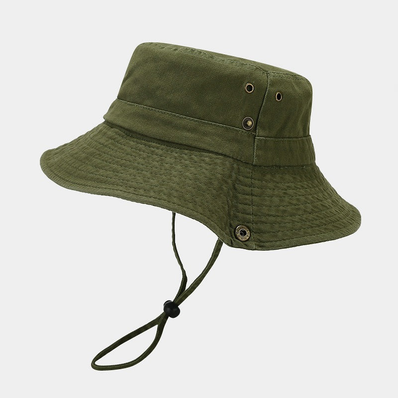Wholesale  Patchwork Solid Color Wide-Brimmed Bucket Hat  Sun Hat