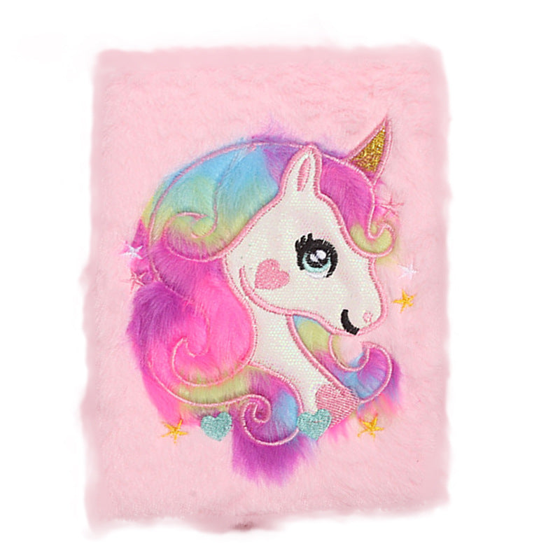 Wholesale Plush Cartoon Unicorn Notebook Children' s Cultural Stationery Journal Gift
