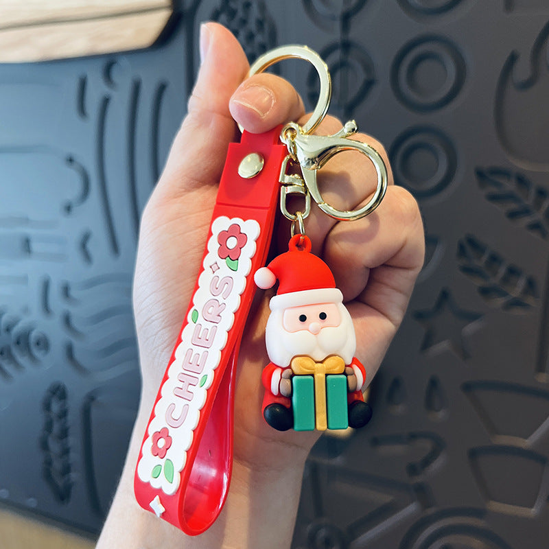 Wholesale Santa Silicone Keychain Christmas Gift