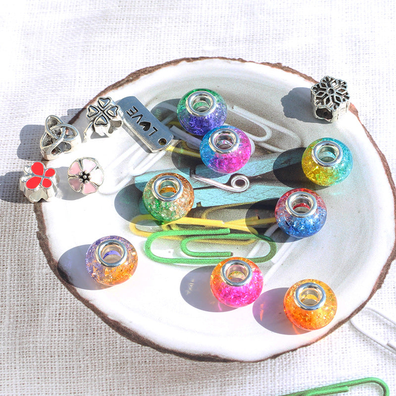 Wholesale 100PCS Ice Crack Macroporous Resin Color Beads