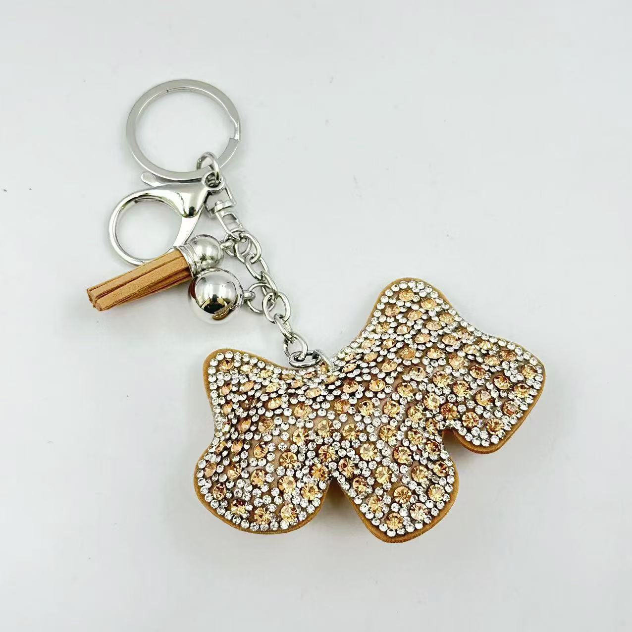Wholesale  creative cute diamond-studded puppy keychain
