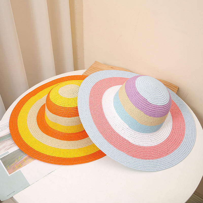 Wholesale of Summer Colored Sun Shading Straw Woven Hats