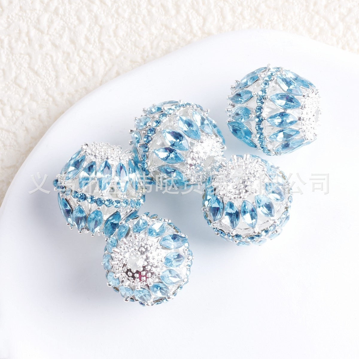 Wholesale 10pcs Heavy Duty Diamond Alloy Zircon Chain Chain Hollow Beads