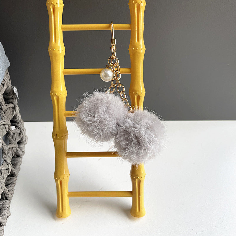 Wholesale Cute Pearl Candy Plush Ball Bags, Keychain Pendants