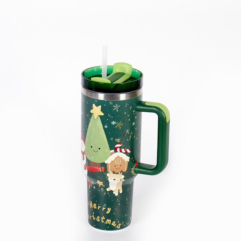 Wholesale Tumbler 40oz Stainless Steel Christmas Car Portable Straw Thermos Cup Ice Bullies Cup