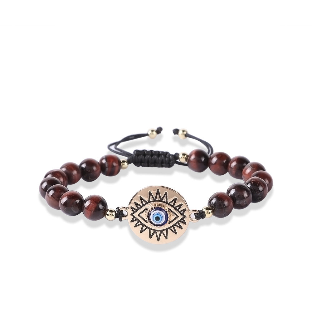 Wholesale Eye of Life Braided Style Natural Stone Beaded Bracelet