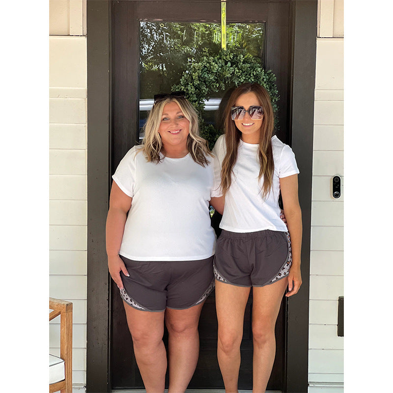 Wholesale Regular Leopard Print Patchwork Women's Shorts