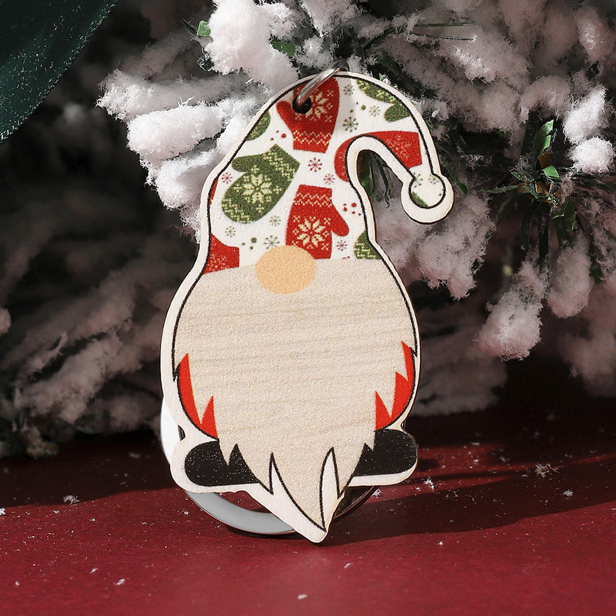 Wholesale Christmas Wooden Santa Claus DIY Writable Keychain