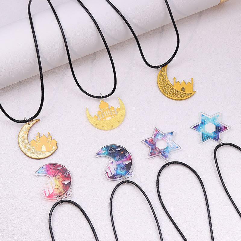 Wholesale Moon Star Acrylic Pendant