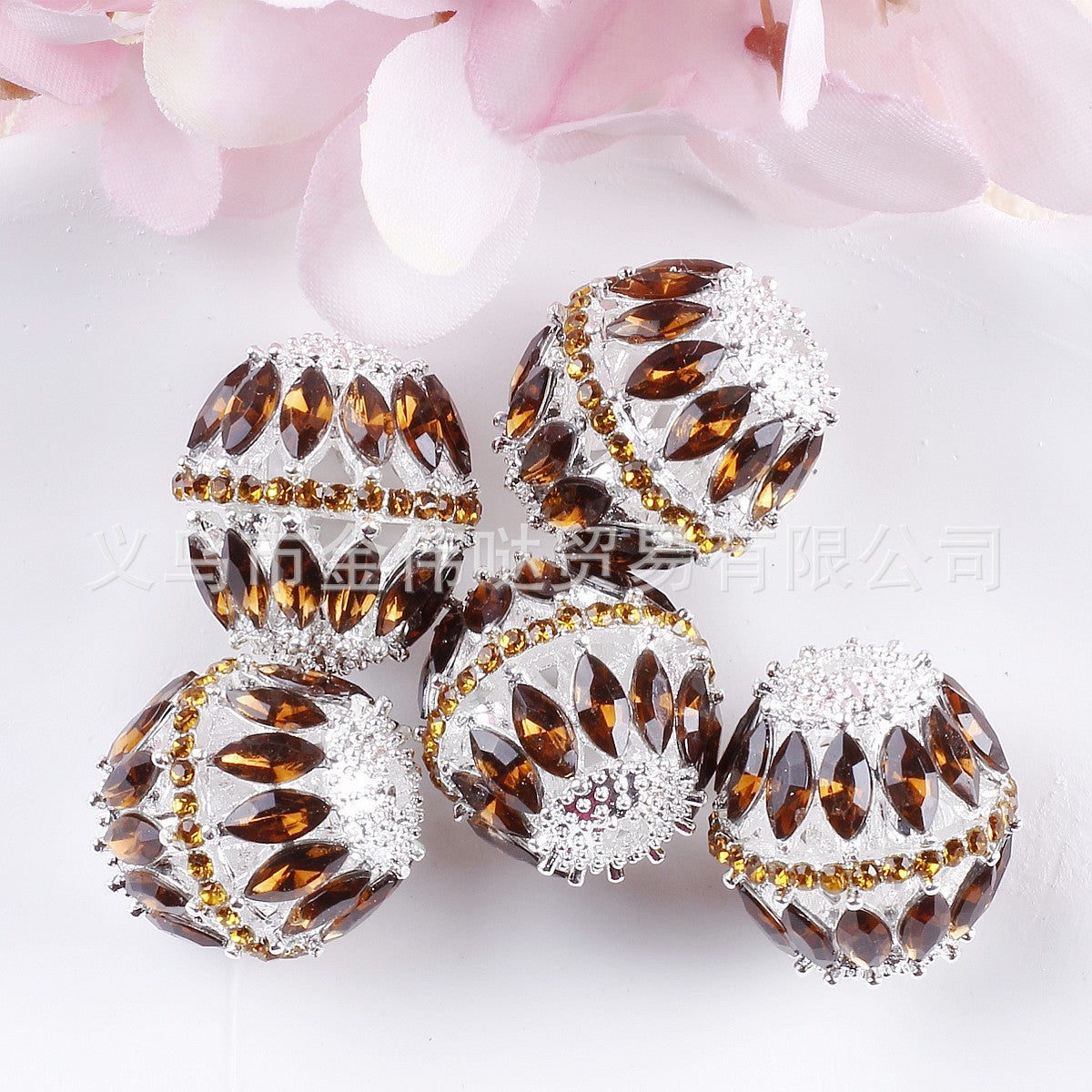 Wholesale 10pcs Heavy Duty Diamond Alloy Zircon Chain Chain Hollow Beads