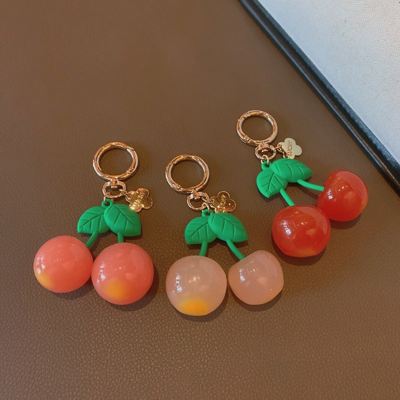 Wholesale Resin Fruit Cherry Keychain