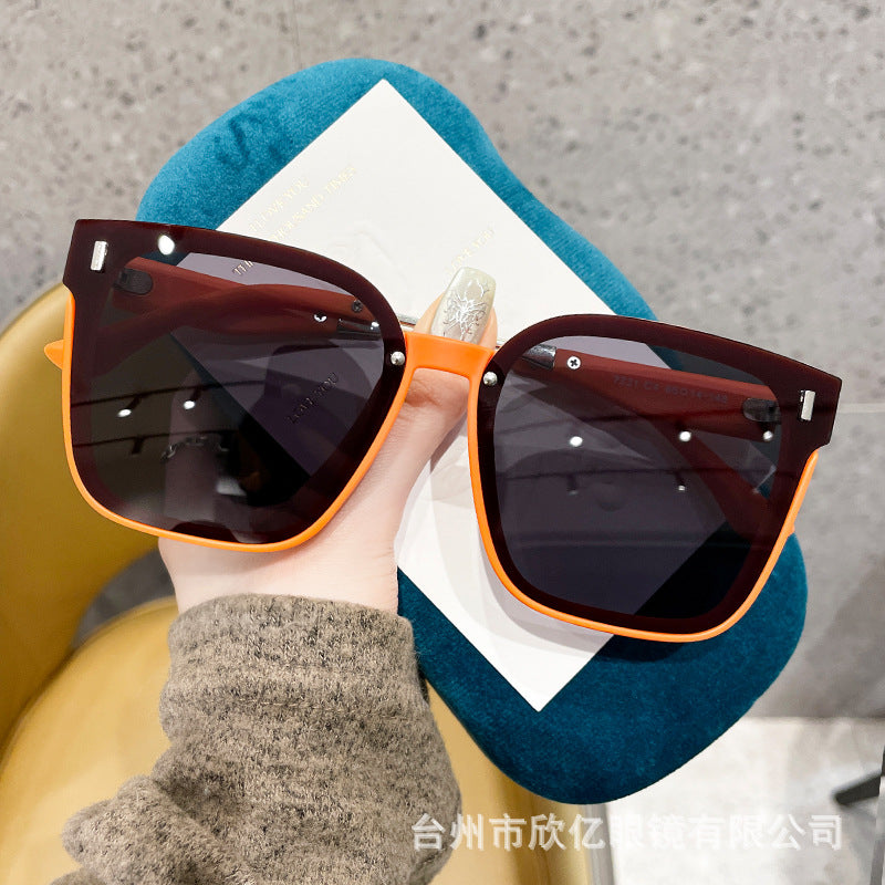 Wholesale  Square Large Frame Light Luxury High-Level Polarized Women's Sunglasses Chattering Anchor Cyber Celebrity Sunglasses