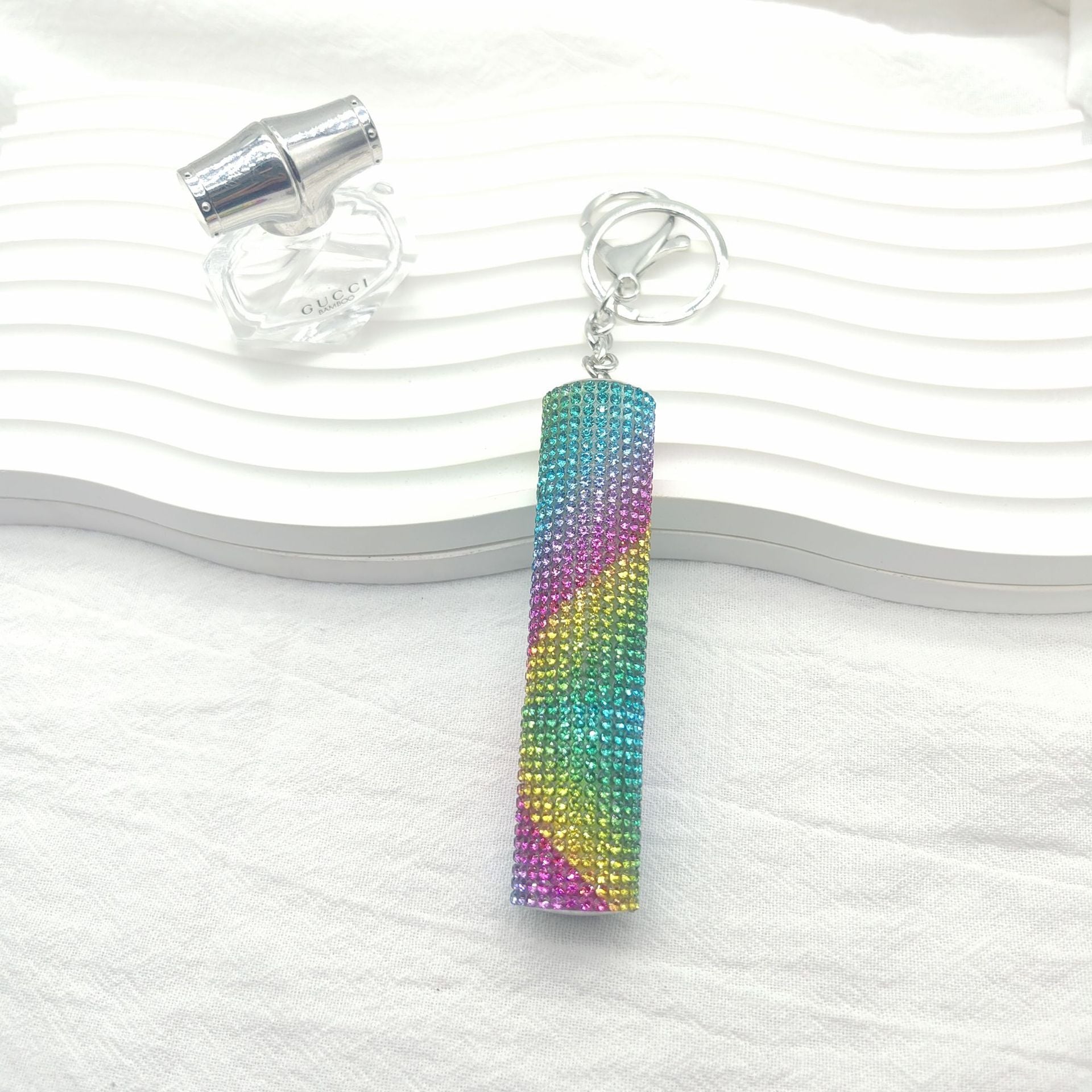 Wholesale  Full Diamond Creative Mini 10ml Perfume Bottling Keychain