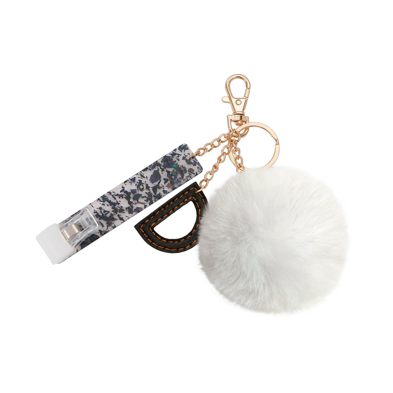 Wholesale ATM Card Reader Letters A-D Fur Ball Alloy Keychain