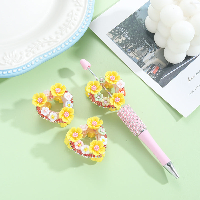 Wholesale 10pcs Heavy Industry Love Flower Bead