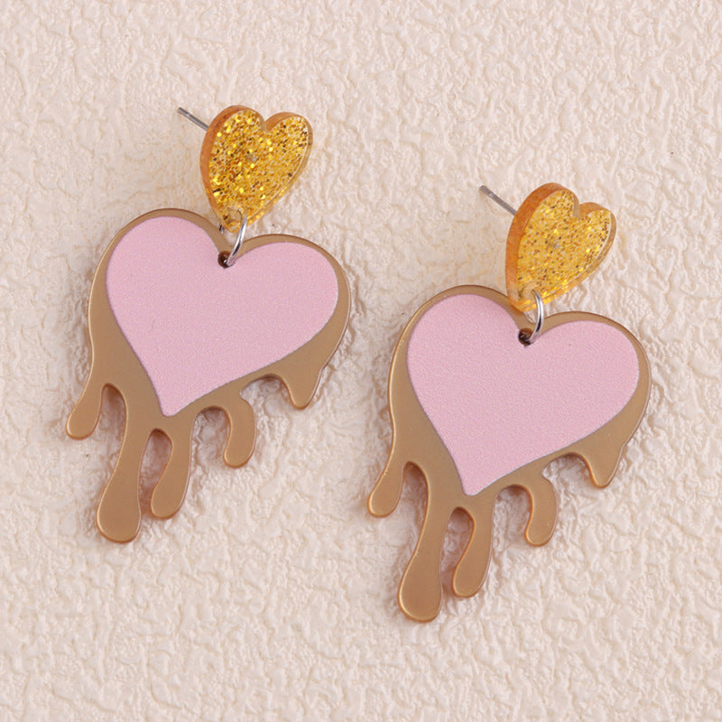 Wholesale Valentine's Day LOVE Letter Acrylic Personality Simple Heart Earrings
