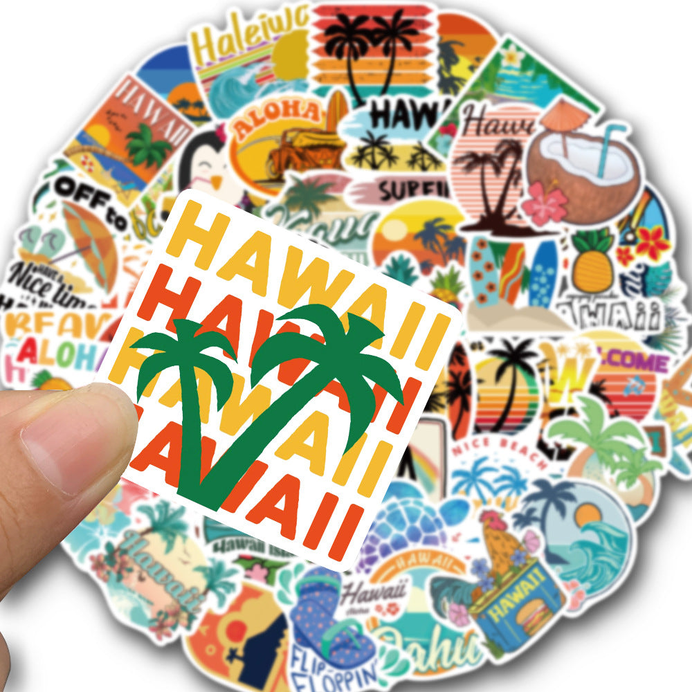 Wholesale Hawaiian Style Sea Going Waterproof PVC Stickers