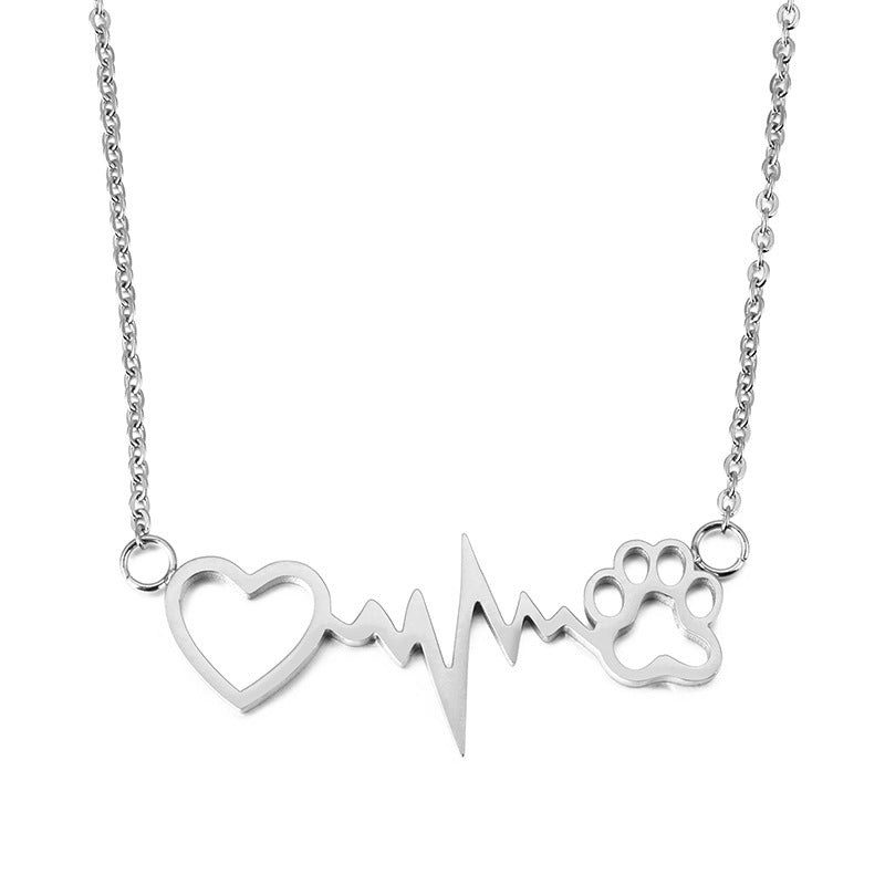 Wholesale Cat Claw Peach Heart Pendant Long Clavicle Gold Plated Necklaces