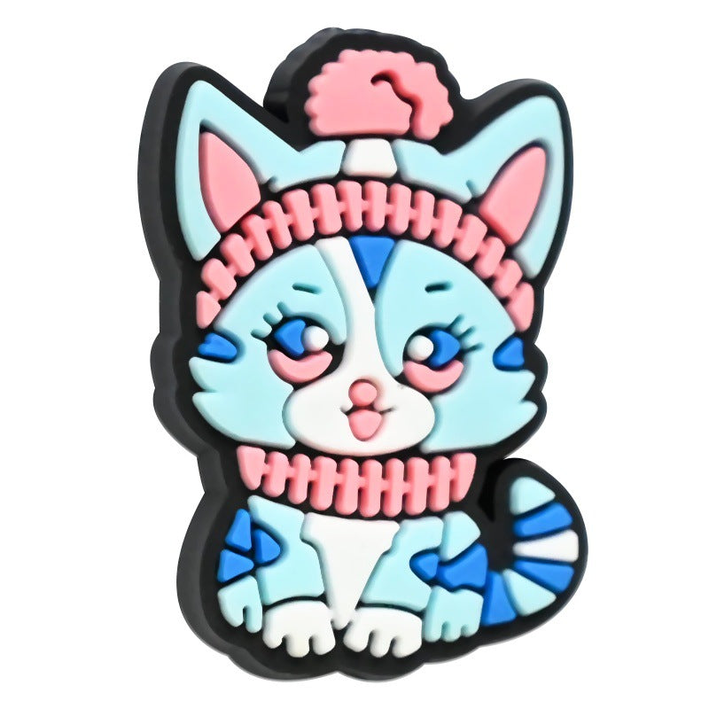 Wholesale Random 100pcs/pack Cute Cat Series DIY Beaded Charcoal