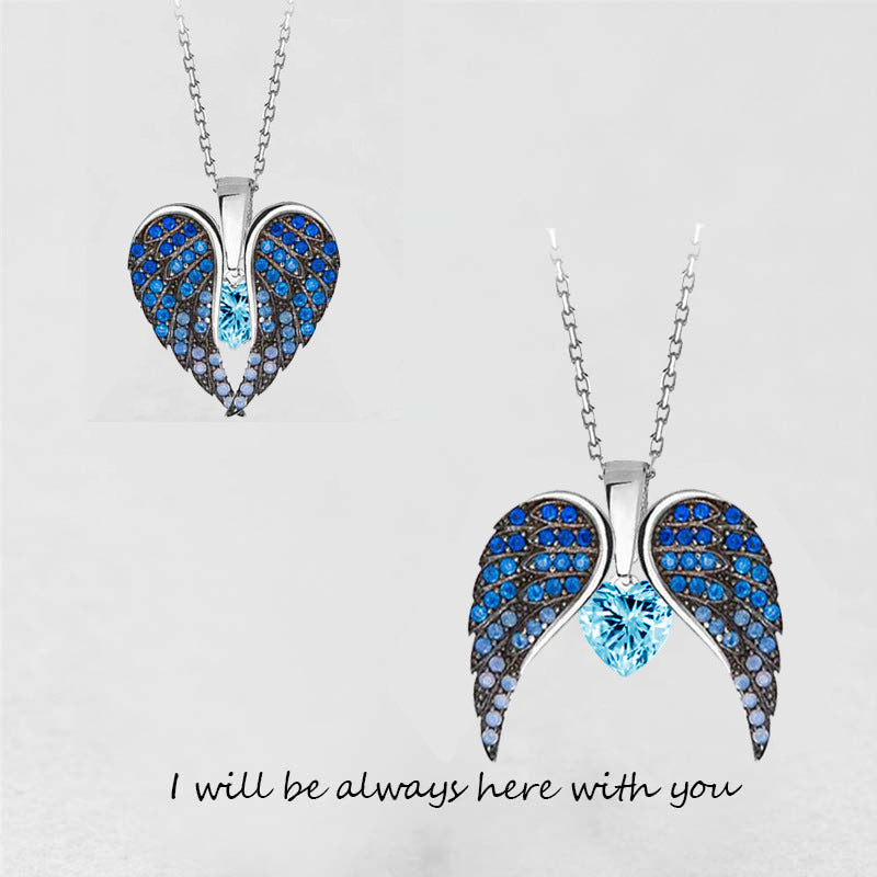 Wholesale Zircon Angel Wings Love DIY Engraving Necklace