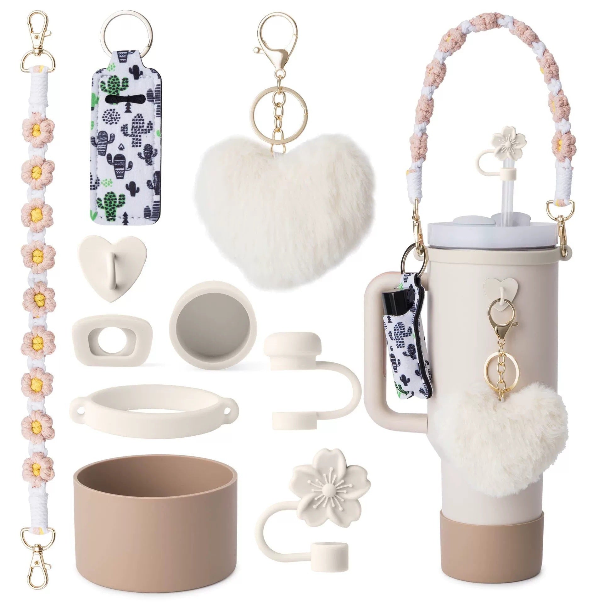 Wholesale Cup set with love plush pendant and leak-proof stopper