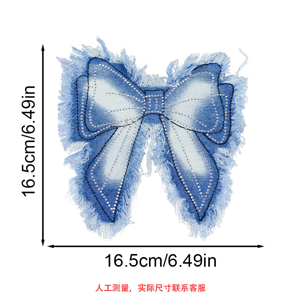 Wholesale Vintage denim fringe patch