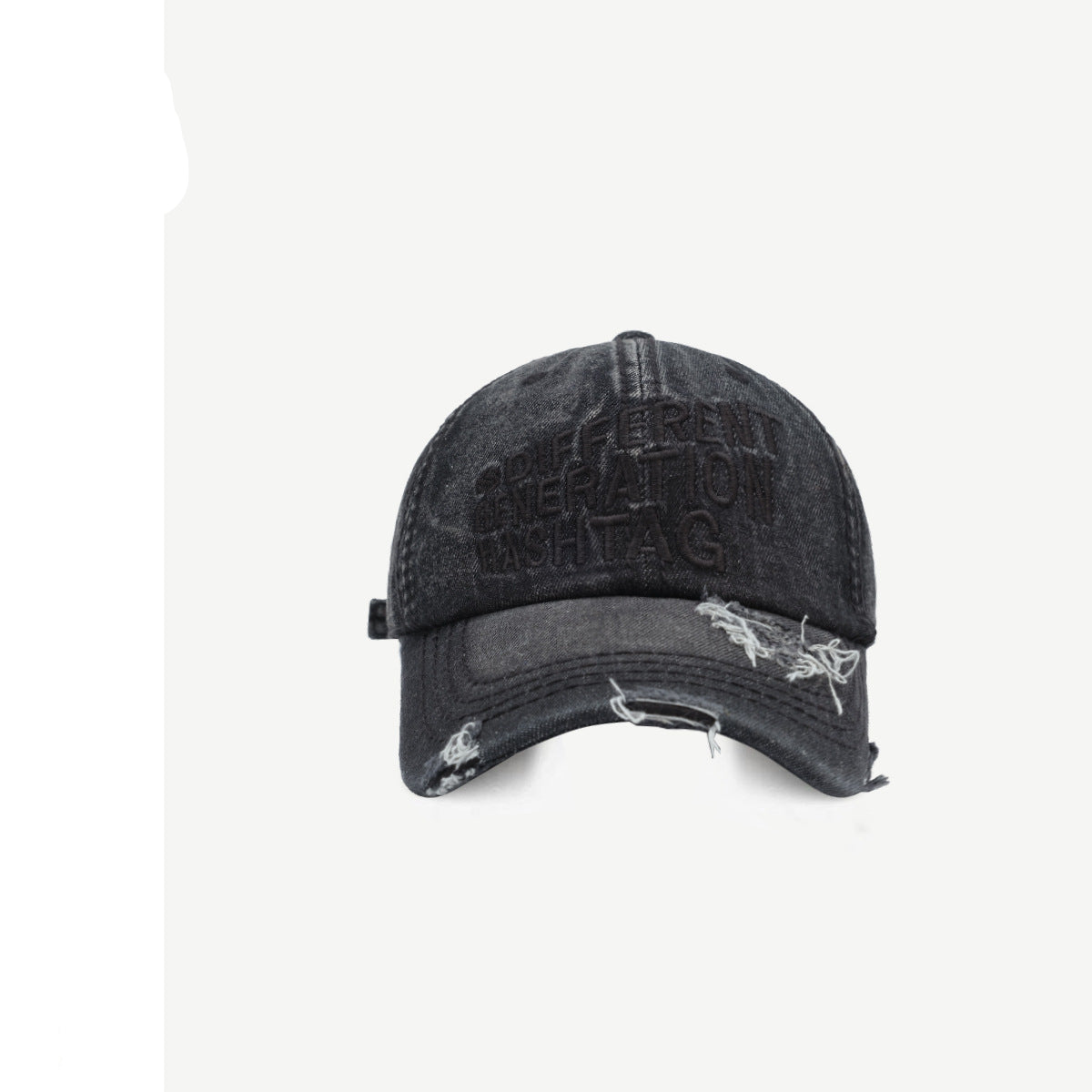 Wholesale Letter Embroidery Heavy Washed Denim Hole Cap