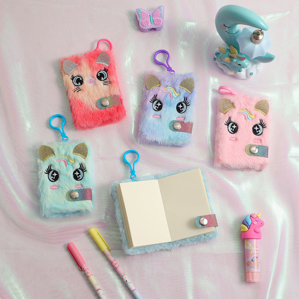 Wholesale Cartoon Unicorn Bear Big Eyes Plush Pendant Mini Notebook