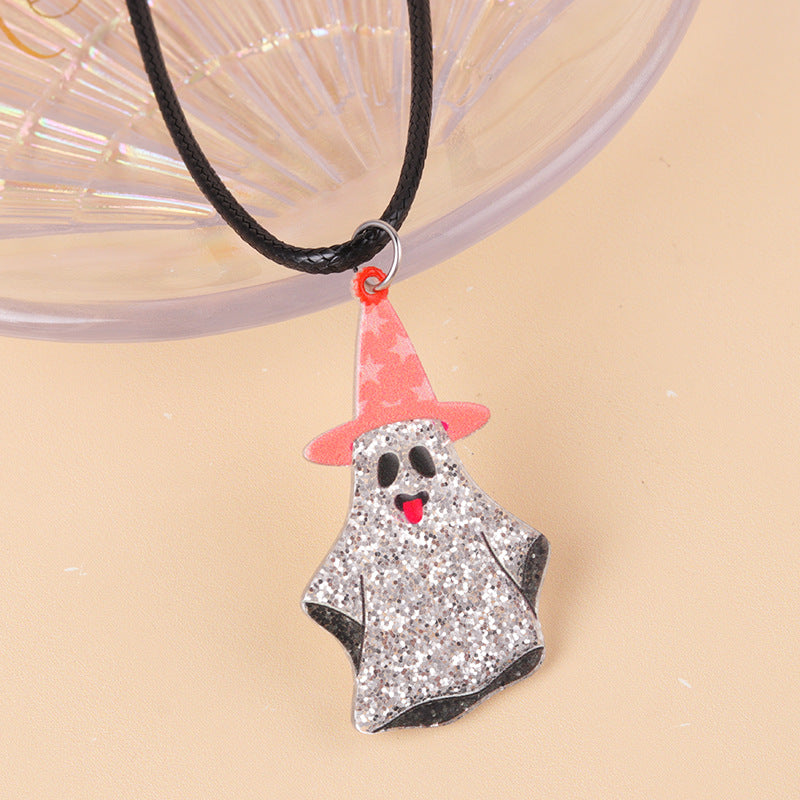 Wholesale Hot Sale Halloween Series Cartoon Fun Ghost Pumpkin Necklace