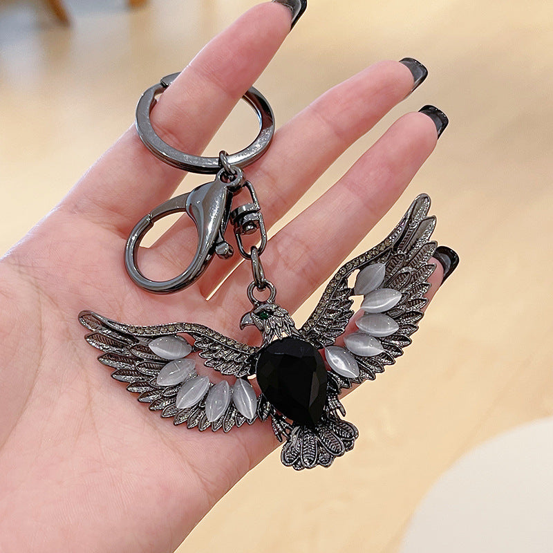 Wholesale creative Opal eagle wing retro key chain car key