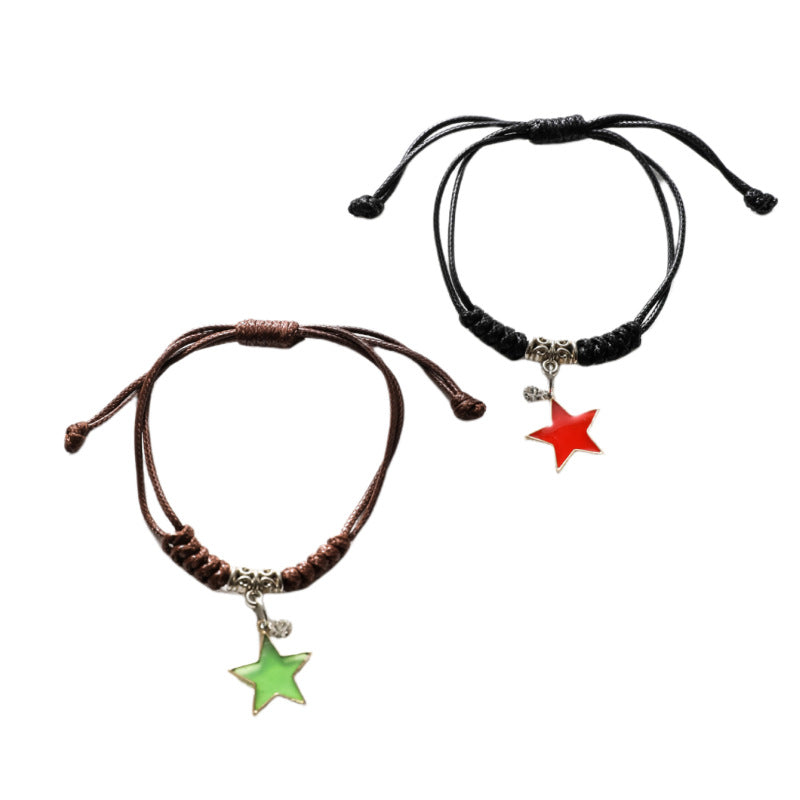 Wholesale Valentine's Day Alloy Five Pointed Star Couple Bracelets