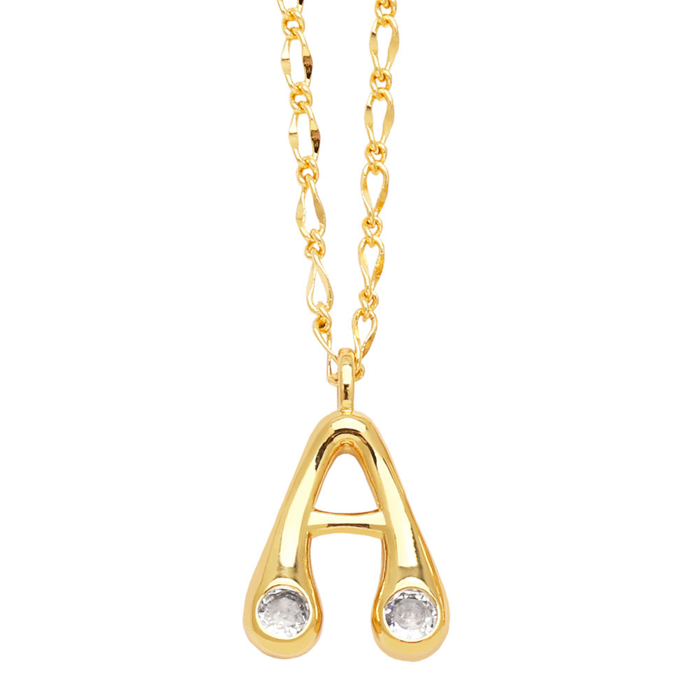 Wholesale 26 English Letters Gold Plated Necklace