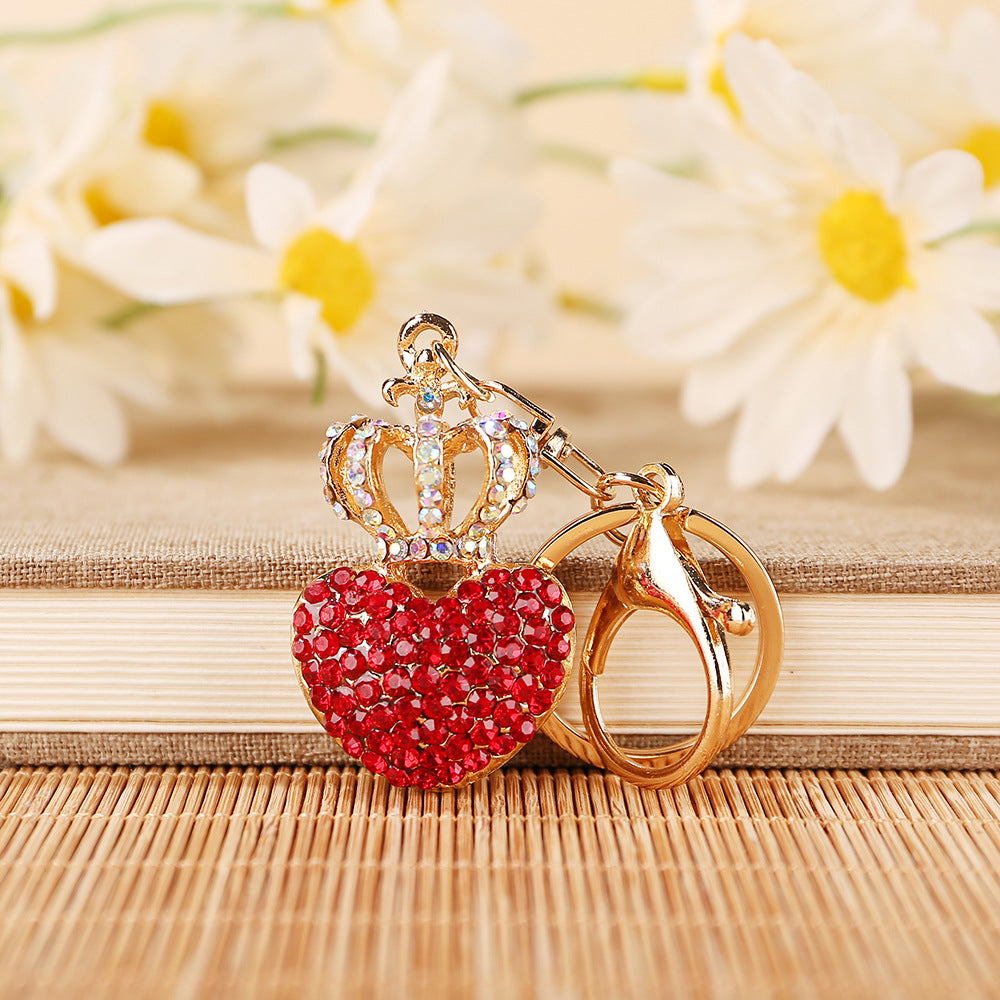 Wholesale Heart Diamond Crown Keychain