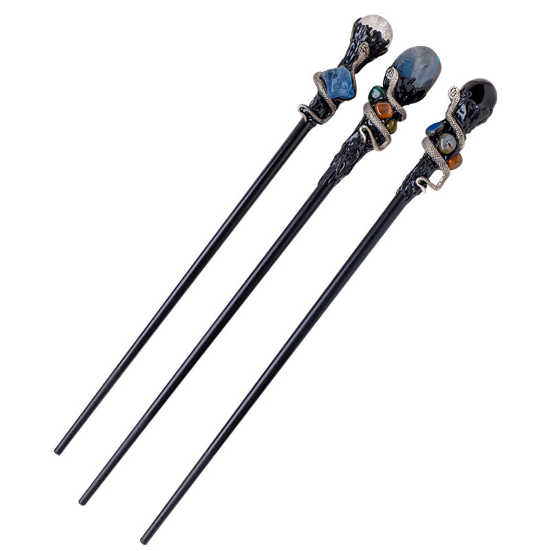Wholesale Natural Crystal Ball Rolling Magic Wand Halloween Hairpin