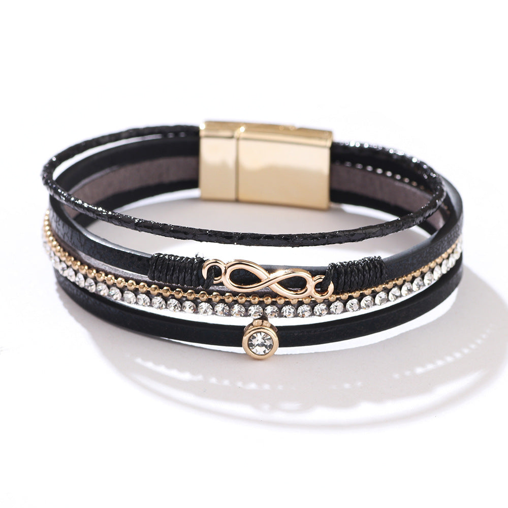 Wholesale 8-shaped Bohemian diamond magnetic bracelet