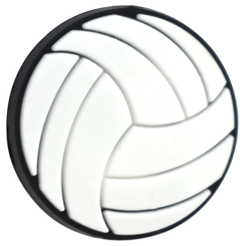 Wholesale Random 100pcs/pack  Ball sports series perforated thick patch soft rubber handmade burnt beads