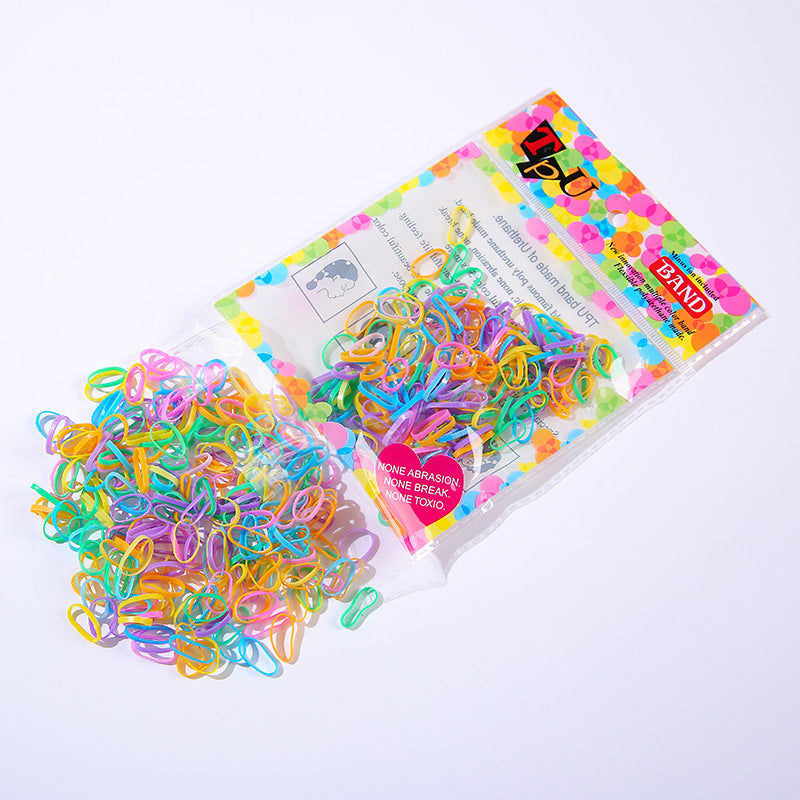 Wholesale Bagged children's does elastic circle cute disposable children's rubber band