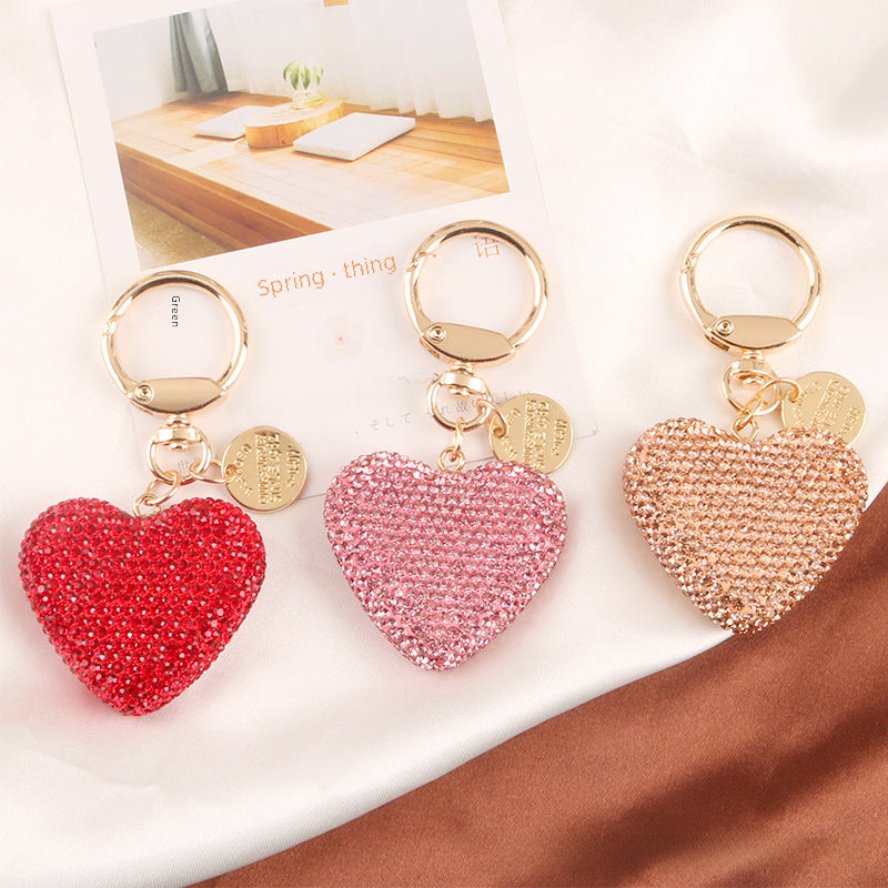 Wholesale Creative diamond heart keychain