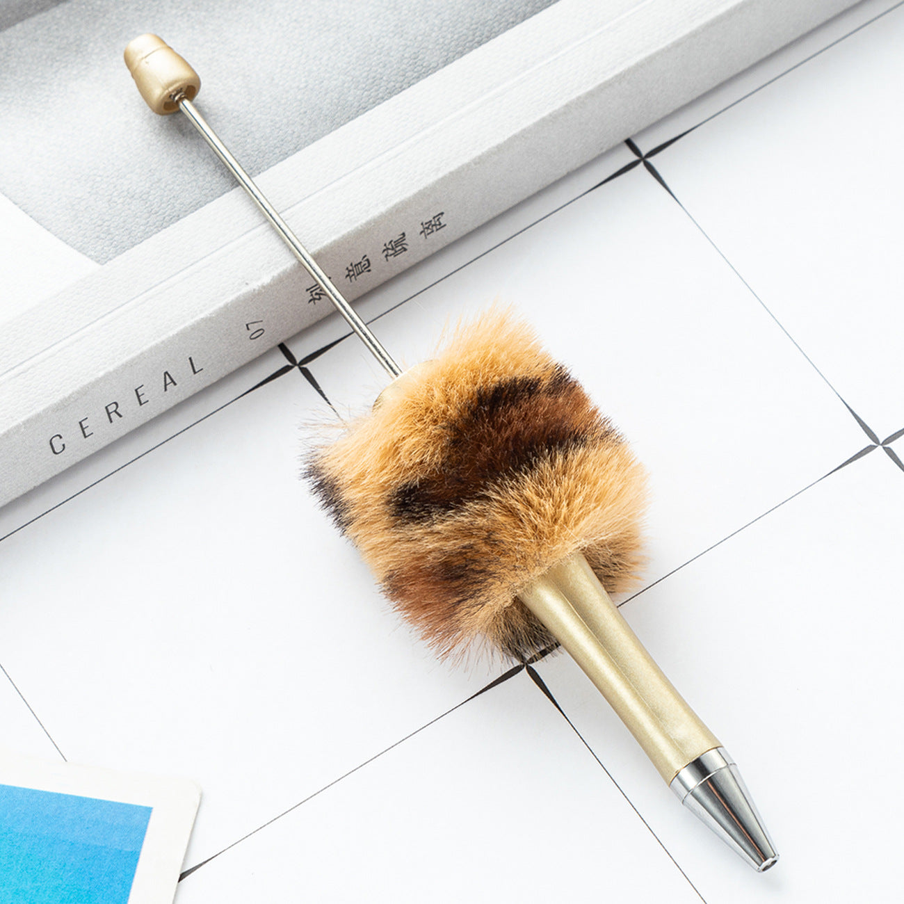 Wholesale Beadable Pen DIY Leopard Print Plush Beads