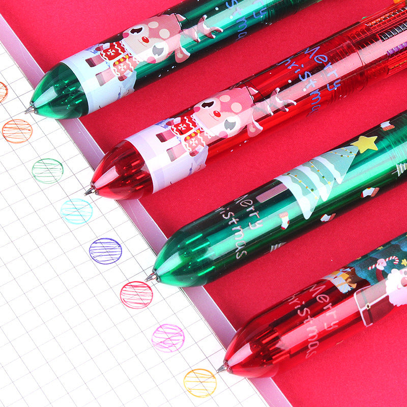 Wholesale Christmas Sequins 10 Colors Push Plastic Ballpoint Pen