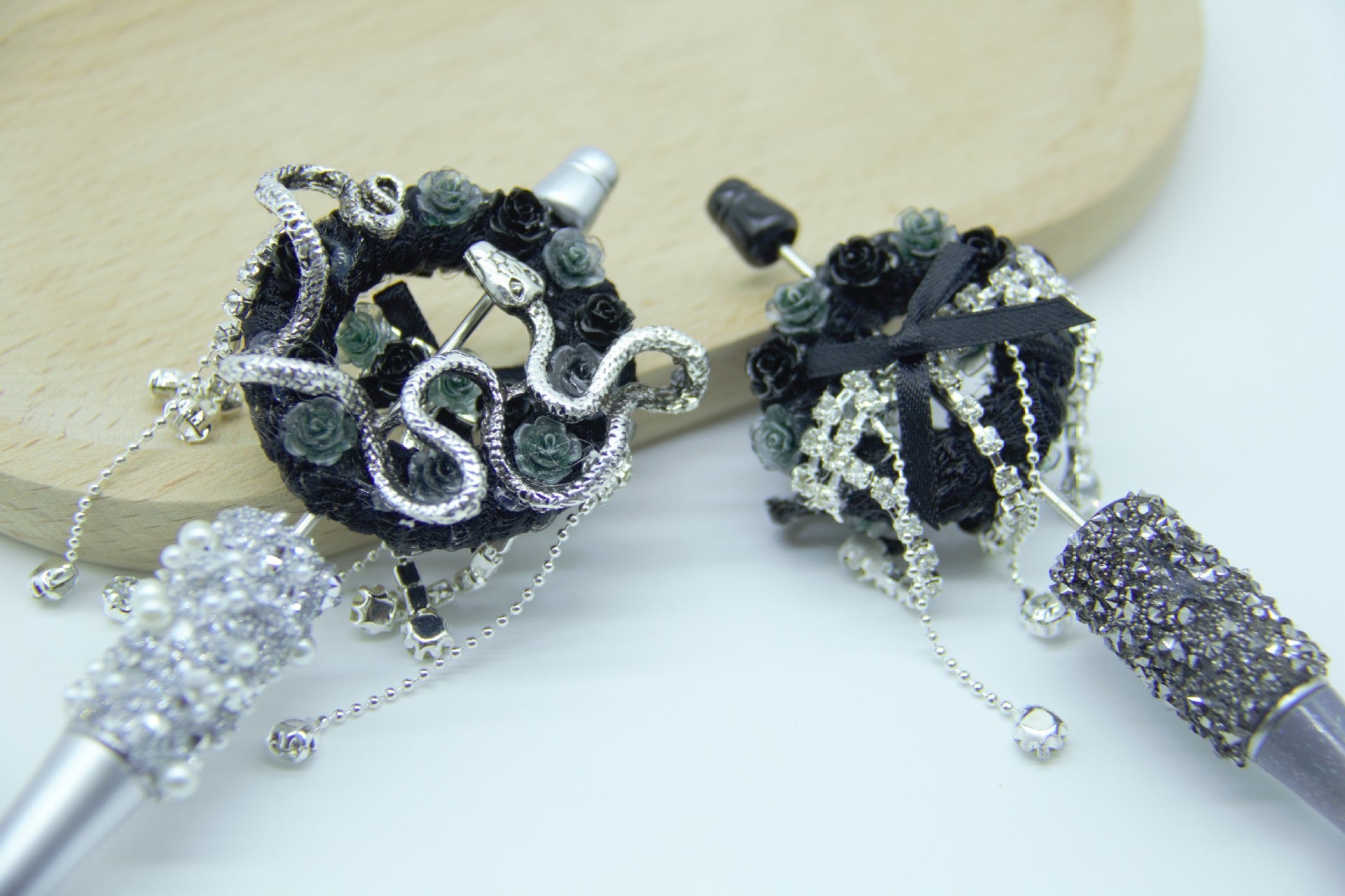 Wholesale Heavy Industry Dark Retro Snake Tassel Ring DIY Jewelry Accessories Beads