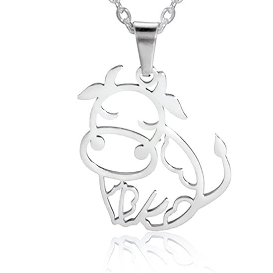 Wholesale Animal Shaped Cute Cow Gold Plated Necklace