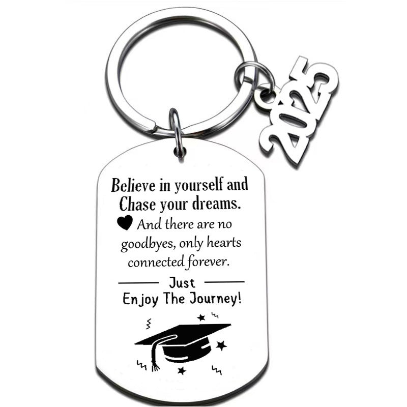 Wholesale Cross-border light luxury graduation season stainless steel keychain