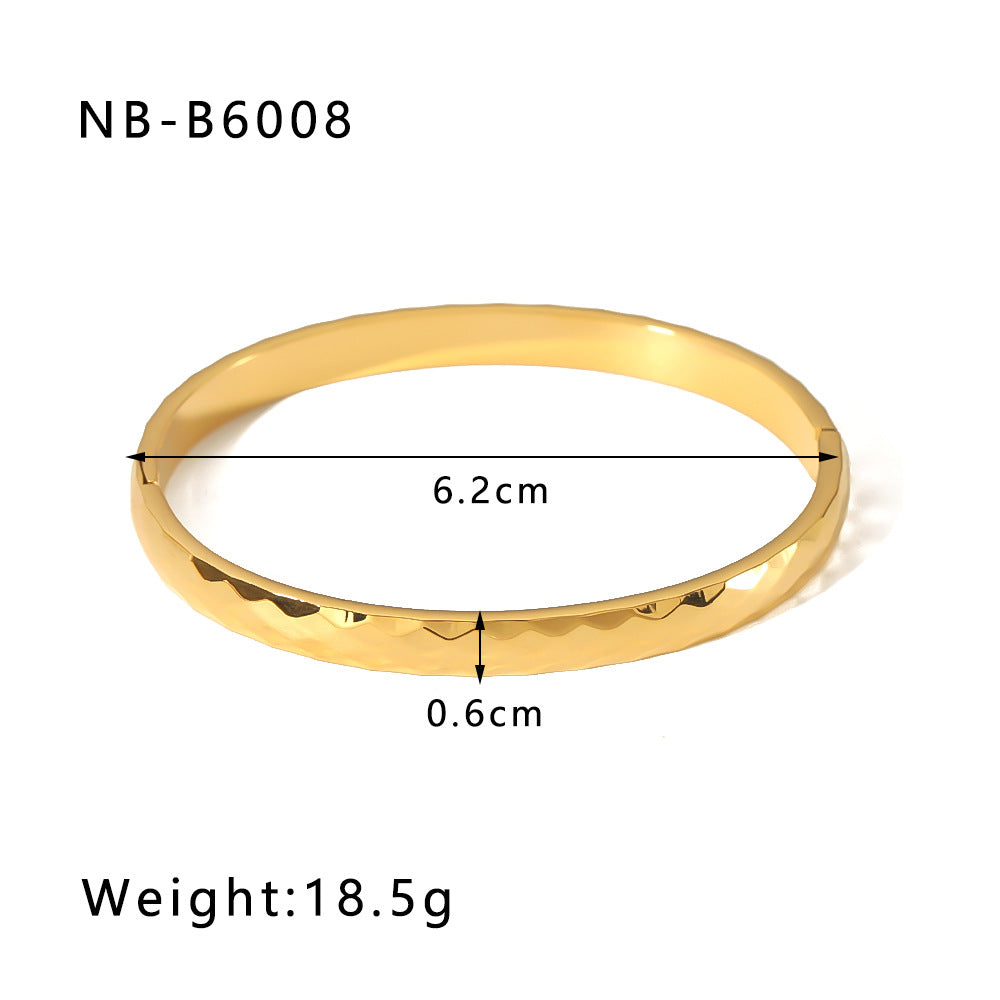 Wholesale Zircon Roman Numeral Diamond Five-pointed Star Stainless Steel Gold Plated Bracelet