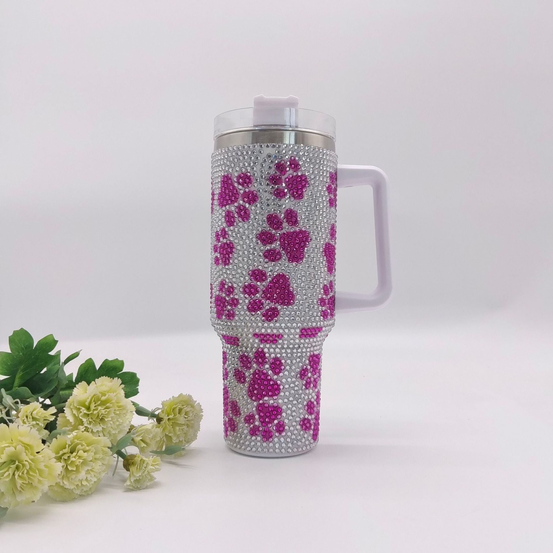 Wholesale Tumbler Diamond Footprint Stainless Steel Large Capacity Ice Bullies Cup